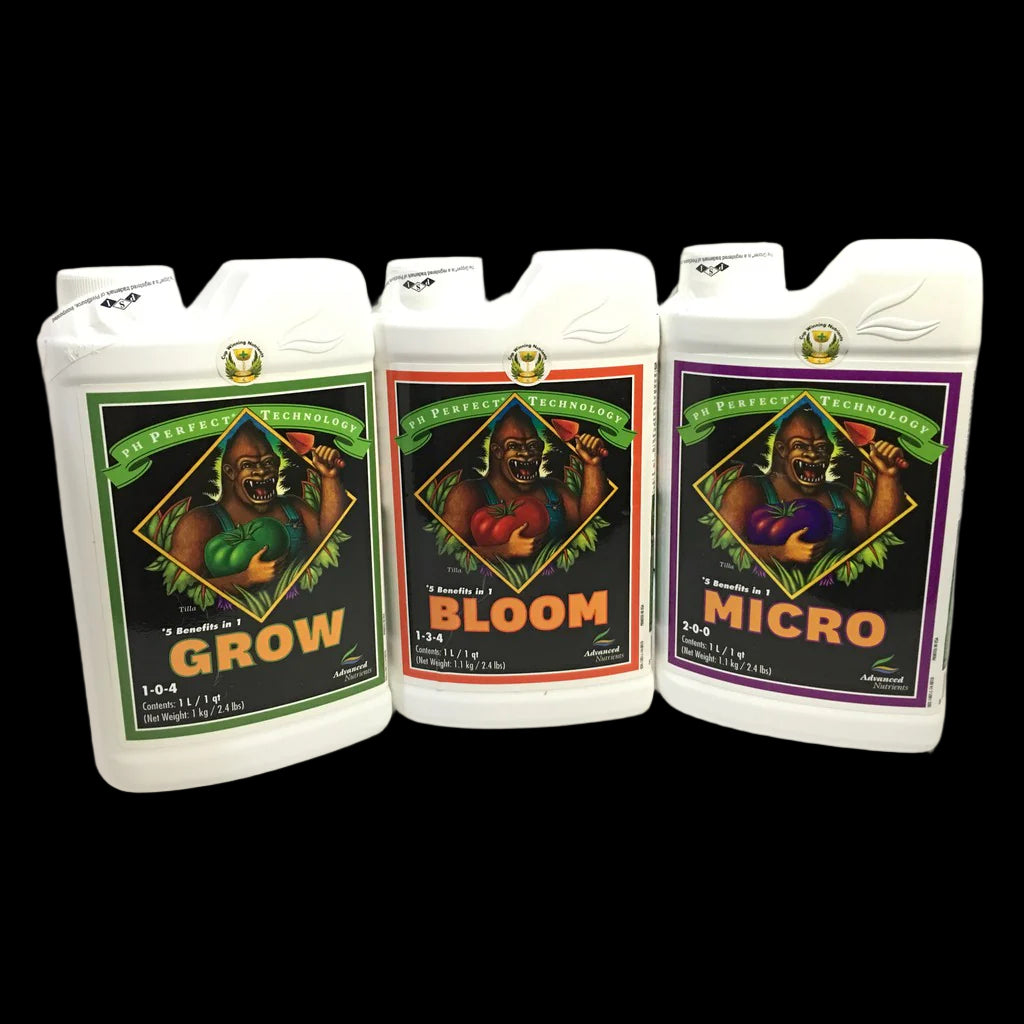 Advanced Nutrients pH Perfect Grow, Micro & Bloom 3-Part Base Nutrients – Pack of 3
