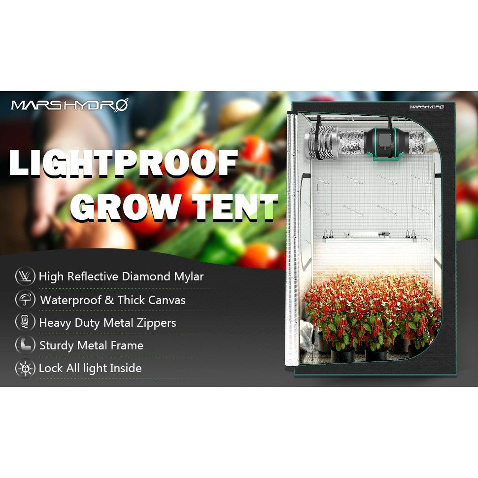 Mars Hydro Indoor Grow Tent 120×60×180 cm – Indoor Gardening for Herbs & Vegetables