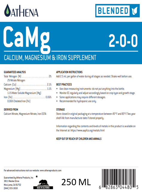 Athena CaMg 2-0-0 | Calcium & Magnesium Supplement – 250ml