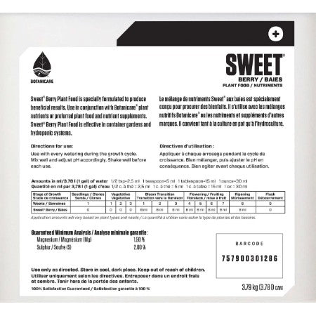Botanicare Sweet Berry 1 Quart – Flavor Enhancer for Vegetables, Herbs & Indoor Plants