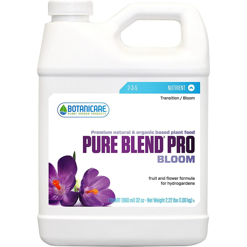 Botanicare Pure Blend Pro Plant Nutrients 1 Quart – Grow & Bloom Formulas for Soil, Coco, or Hydroponics