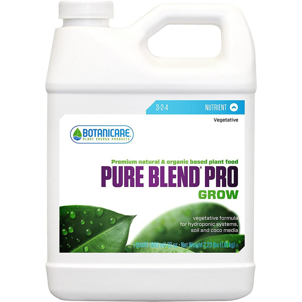 Botanicare Pure Blend Pro Plant Nutrients 1 Quart – Grow & Bloom Formulas for Soil, Coco, or Hydroponics