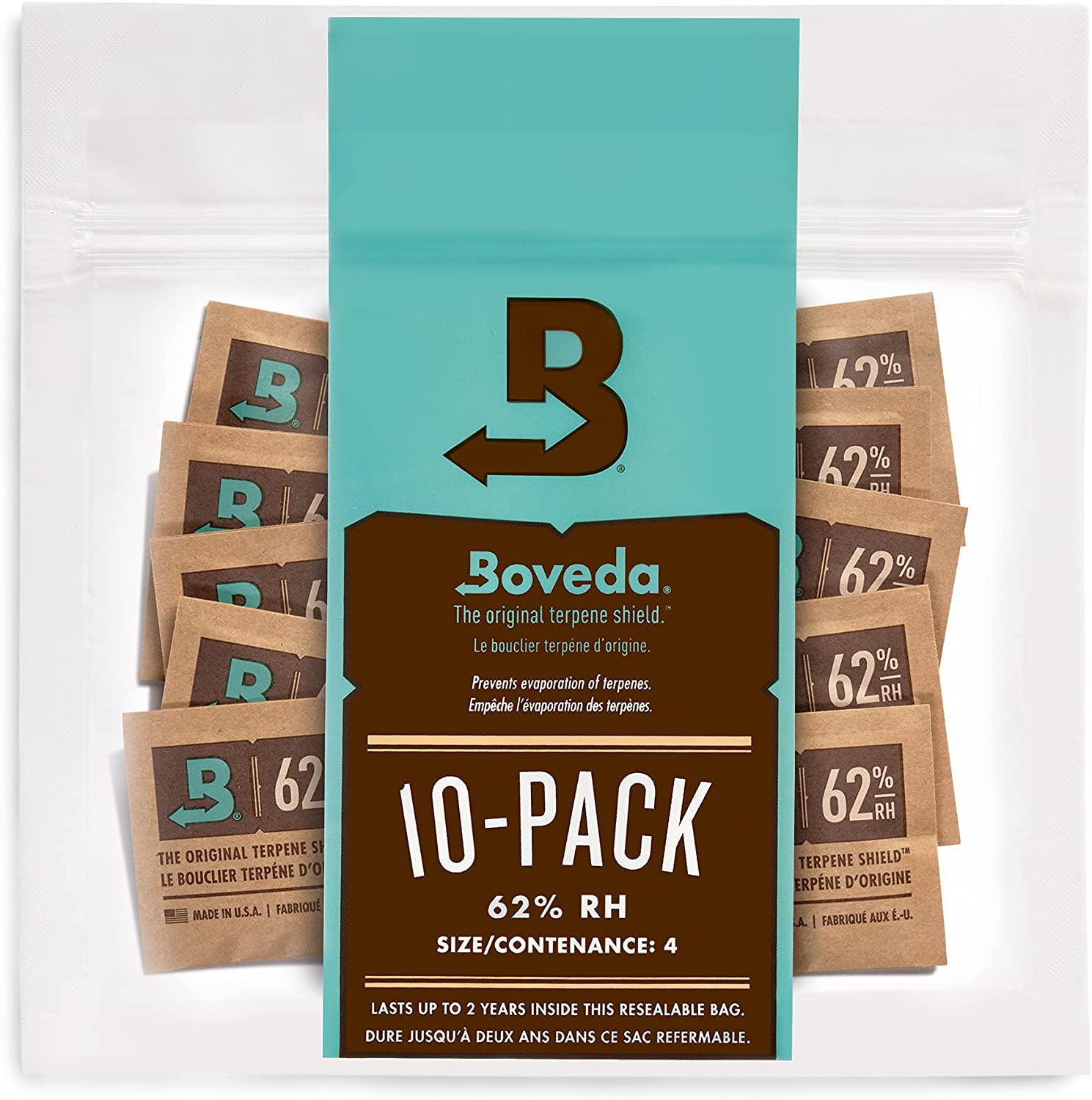 Boveda Terpene Shield 62% Humidity Control – Size 8 (8g) & Size 4 (4g)