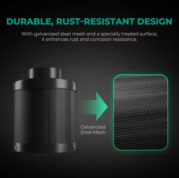 Mars Hydro 6" Carbon Filter Scrubber with Ducting – Indoor Odor Control
