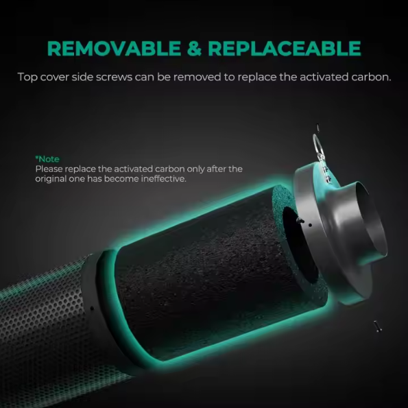 Mars Hydro 6" Carbon Filter Scrubber with Ducting – Indoor Odor Control