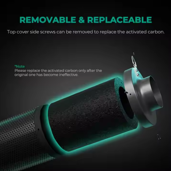 Mars Hydro 4" Carbon Filter Scrubber with Ducting – Indoor Odor Control
