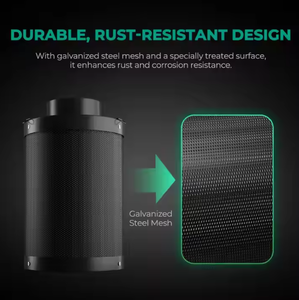 Mars Hydro 4" Carbon Filter Scrubber with Ducting – Indoor Odor Control