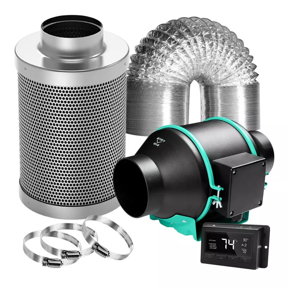 Mars Hydro 4" Carbon Filter Scrubber with Ducting – Indoor Odor Control