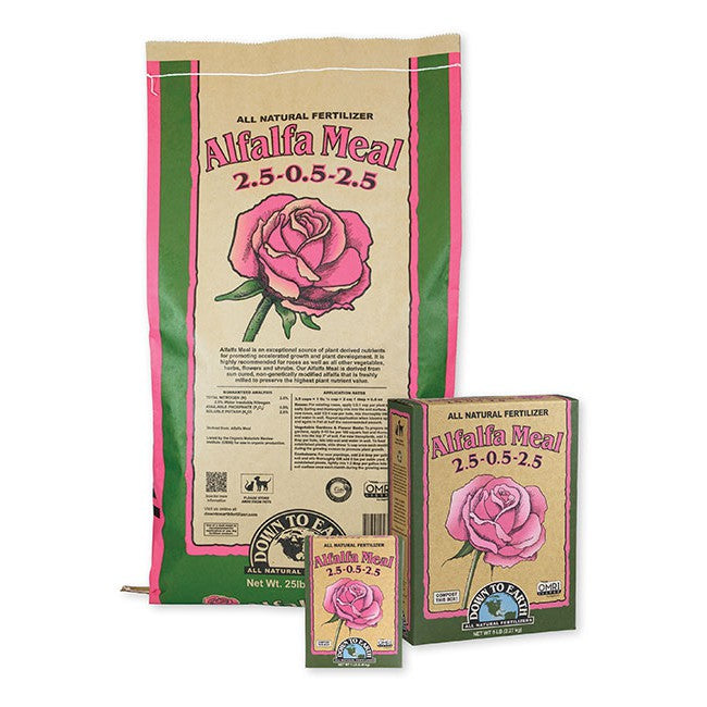 Down To Earth Alfalfa Meal 2.5-0.5-2.5 – Organic Plant-Based Fertilizer for Vegetables & Flowers
