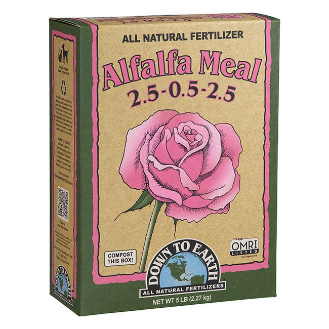 Down To Earth Alfalfa Meal 2.5-0.5-2.5 – Organic Plant-Based Fertilizer for Vegetables & Flowers