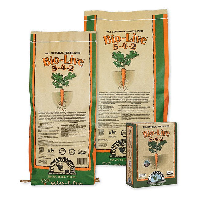 Down to Earth Bio-Live 5-4-2 – Organic Root & Bloom Fertilizer for Vegetables & Herbs