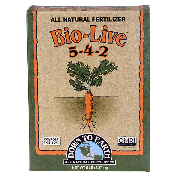 Down to Earth Bio-Live 5-4-2 – Organic Root & Bloom Fertilizer for Vegetables & Herbs
