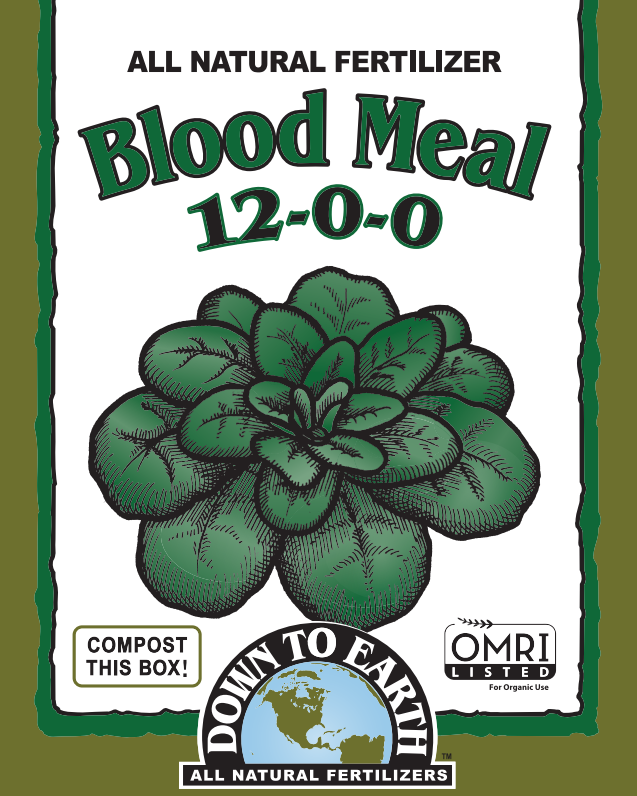 Down to Earth Blood Meal 12-0-0 – High Nitrogen Organic Fertilizer for Leafy Greens & Vegetables