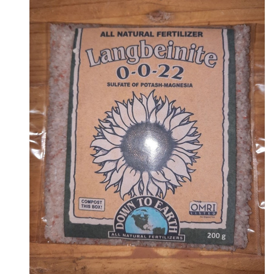 Down to Earth Langbeinite 0-0-22 – Organic Potassium Magnesium Sulfur Fertilizer