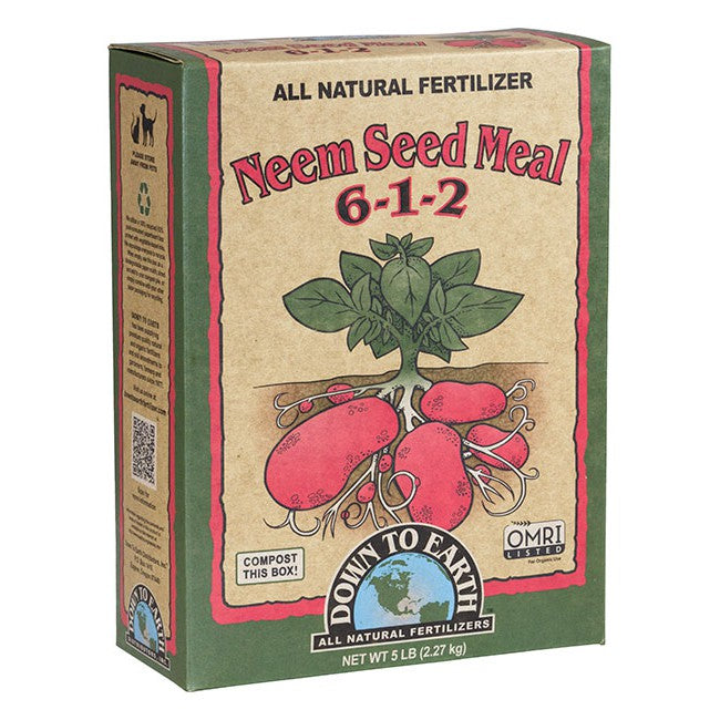 Down to Earth Neem Seed Meal 6-1-2 – Organic Soil Fertilizer for Vegetables, Herbs & Indoor Plants