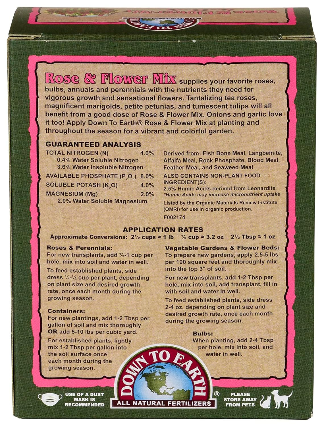 Down to Earth Rose & Flower Mix 4-8-4 – Organic Bloom Fertilizer