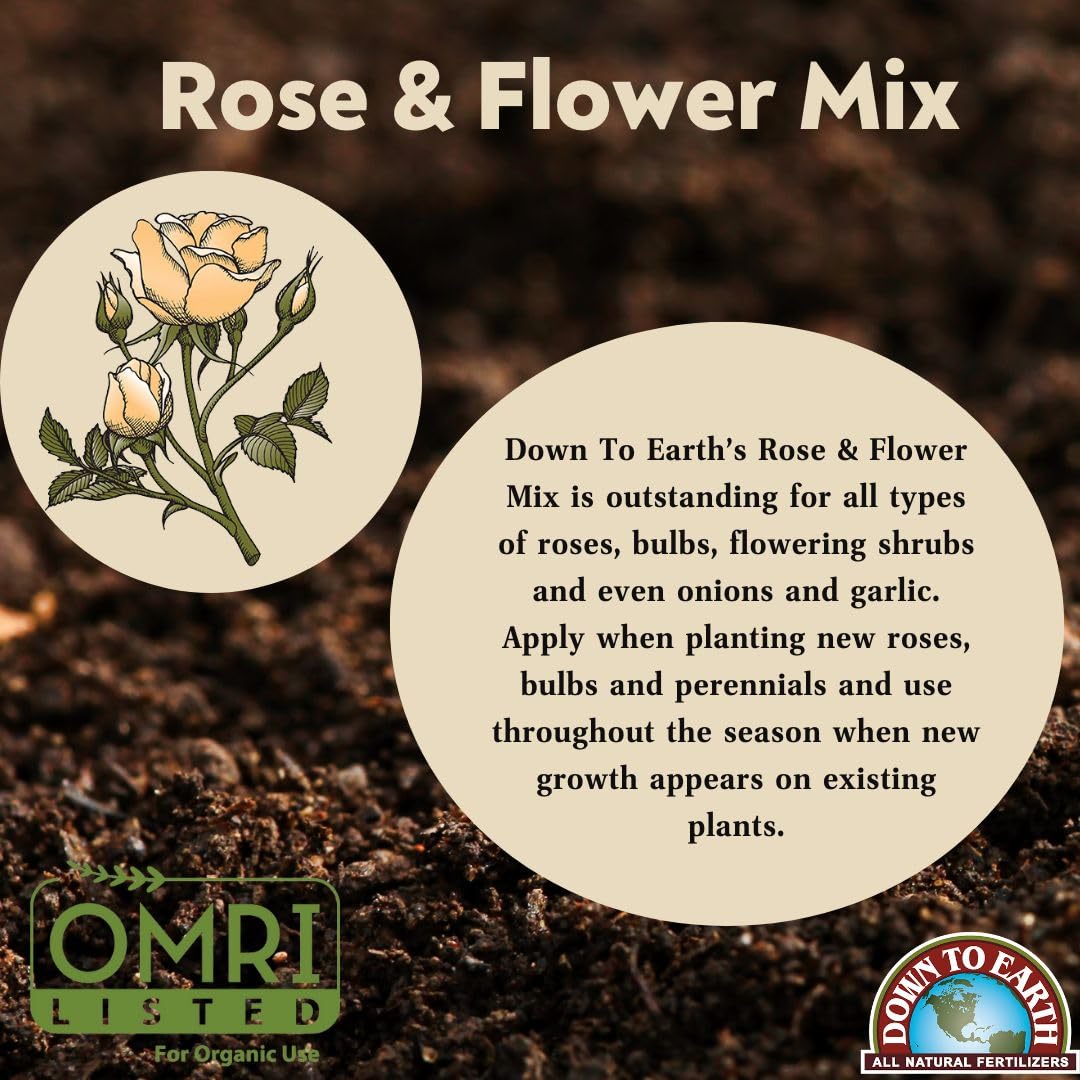 Down to Earth Rose & Flower Mix 4-8-4 – Organic Bloom Fertilizer