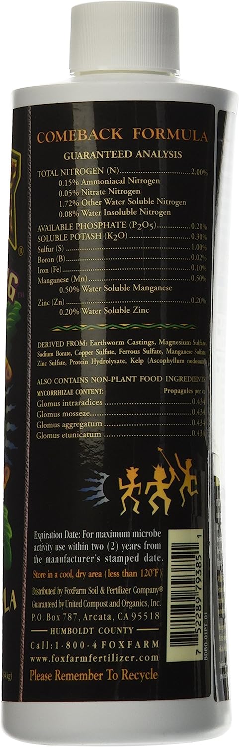 Fox Farm Boomerang Recovery Fertilizer 1 Pint – Plant Comeback Formula
