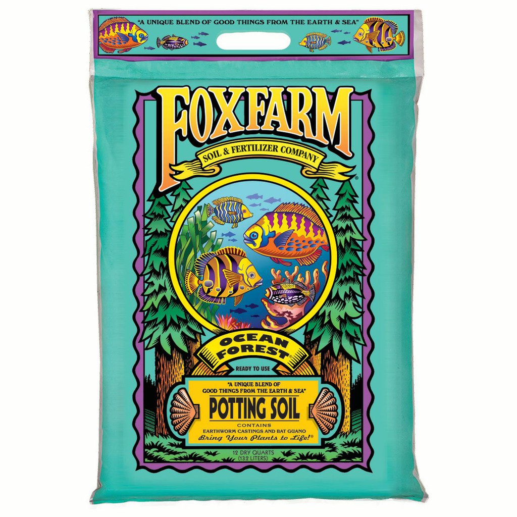 Fox Farm Ocean Forest Potting Soil 12 Quarts | Organic Mix for Vegetables, Herbs & Indoor Plants