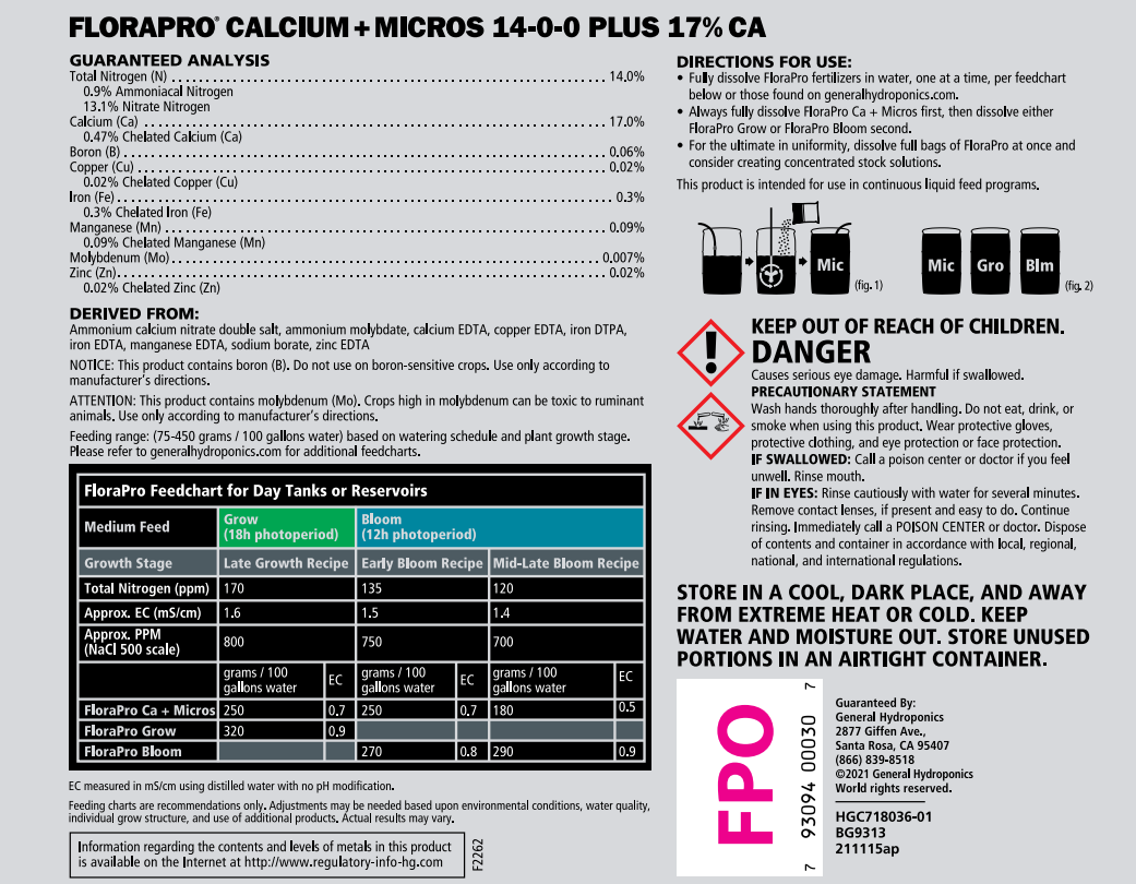 General Hydroponics FloraPro Nutrients – Grow, Bloom, Late Bloom, Calcium + Micros