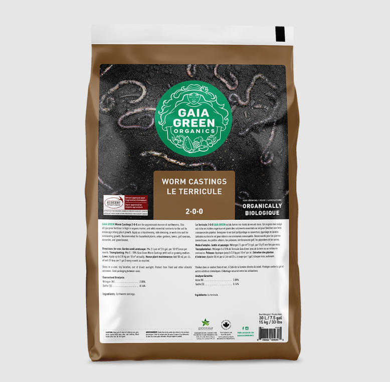 Gaia Green Worm Castings 2-0-0 500 g – Organic Soil Booster for Vegetables & Indoor Plants