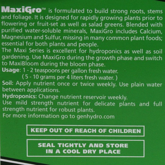 General Hydroponics Maxi Series – MaxiGro & MaxiBloom Dry Nutrients