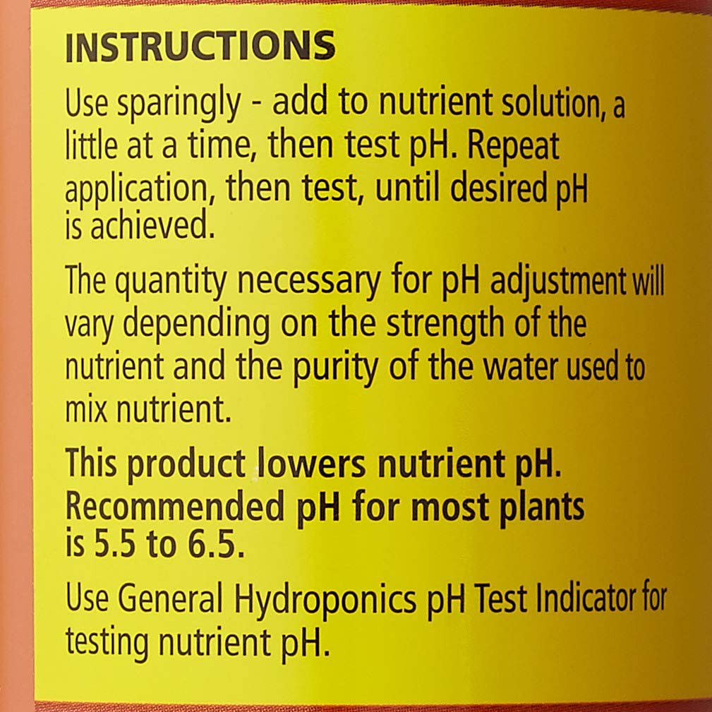 General Hydroponics pH Up, ph Down, Test Indicator, Test Kit – Nutrient Solution pH Control (60ml / 237ml / Kit)