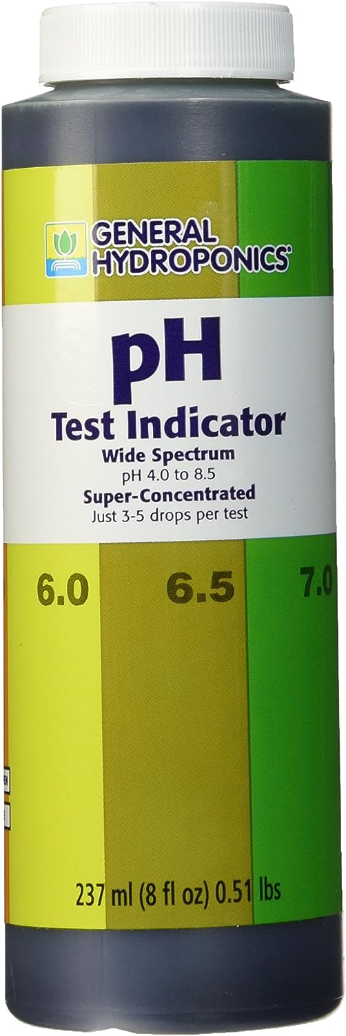 General Hydroponics pH Up, ph Down, Test Indicator, Test Kit – Nutrient Solution pH Control (60ml / 237ml / Kit)