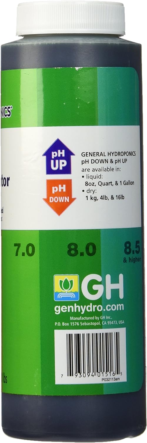 General Hydroponics pH Up, ph Down, Test Indicator, Test Kit – Nutrient Solution pH Control (60ml / 237ml / Kit)