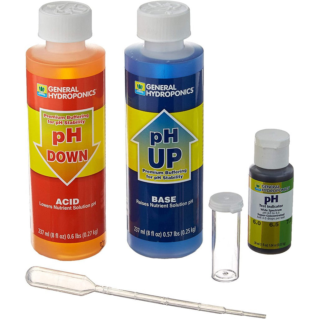 General Hydroponics pH Up, ph Down, Test Indicator, Test Kit – Nutrient Solution pH Control (60ml / 237ml / Kit)