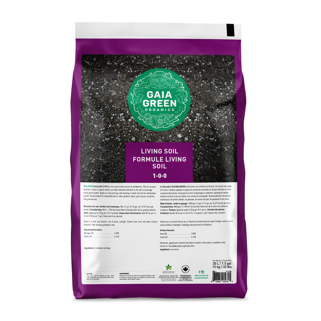 Gaia Green Living Soil Blend 30L – Premium Organic Potting Mix for Vegetables, Herbs & Indoor Plants (1-0-0)