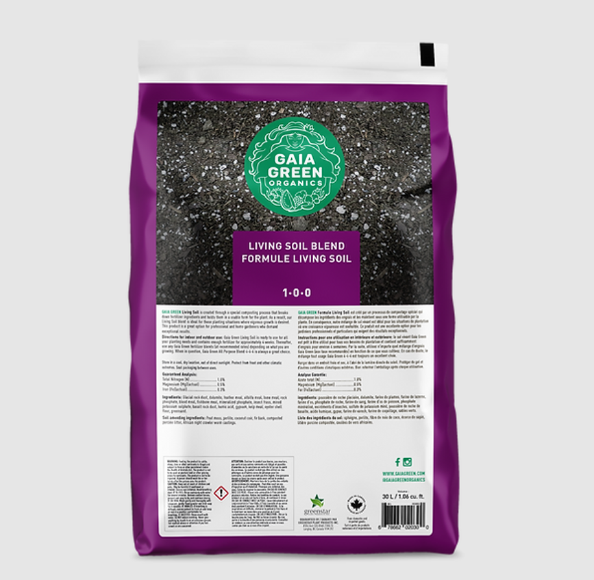 Gaia Green Living Soil Blend 30L – Premium Organic Potting Mix for Vegetables, Herbs & Indoor Plants (1-0-0)