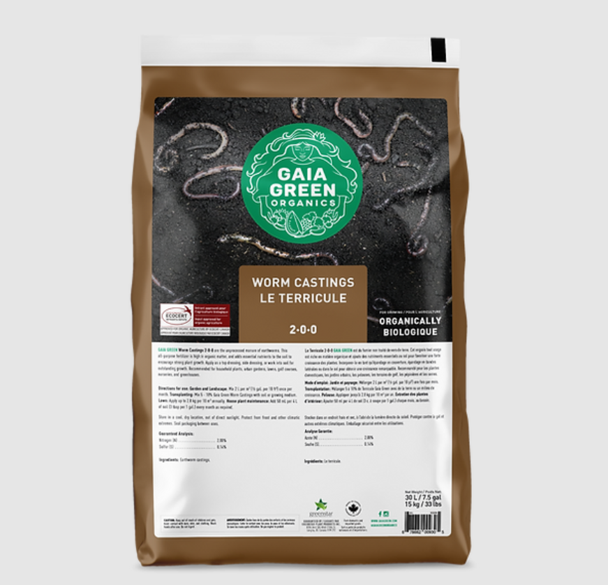 Gaia Green Worm Castings 2-0-0 500 g – Organic Soil Booster for Vegetables & Indoor Plants