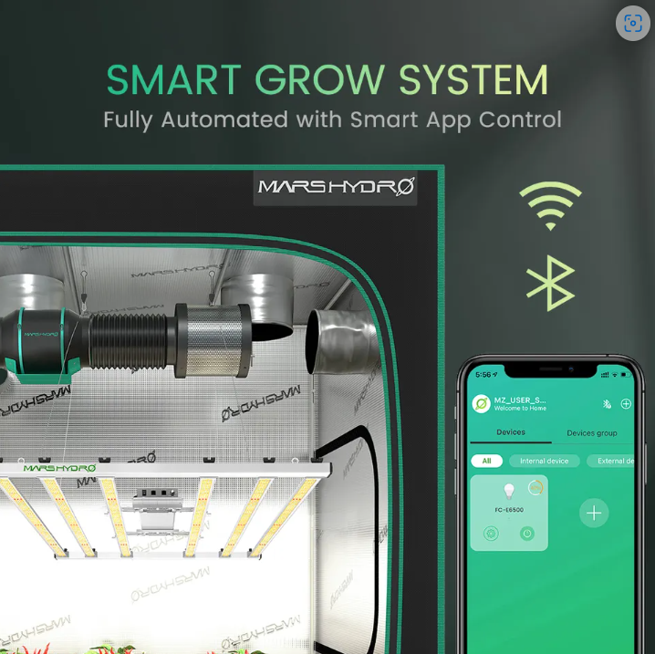 Mars Hydro FC-E6500 730W LED Grow Light – Full Spectrum, App Control, 5x5 ft Coverage
