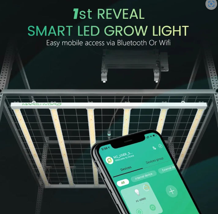 Mars Hydro FC-E6500 730W LED Grow Light – Full Spectrum, App Control, 5x5 ft Coverage