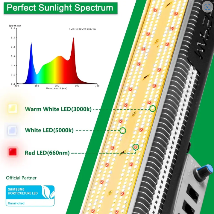 Mars Hydro SP3000 300W LED Grow Light – Full Spectrum, Dimmable, Samsung LM301B