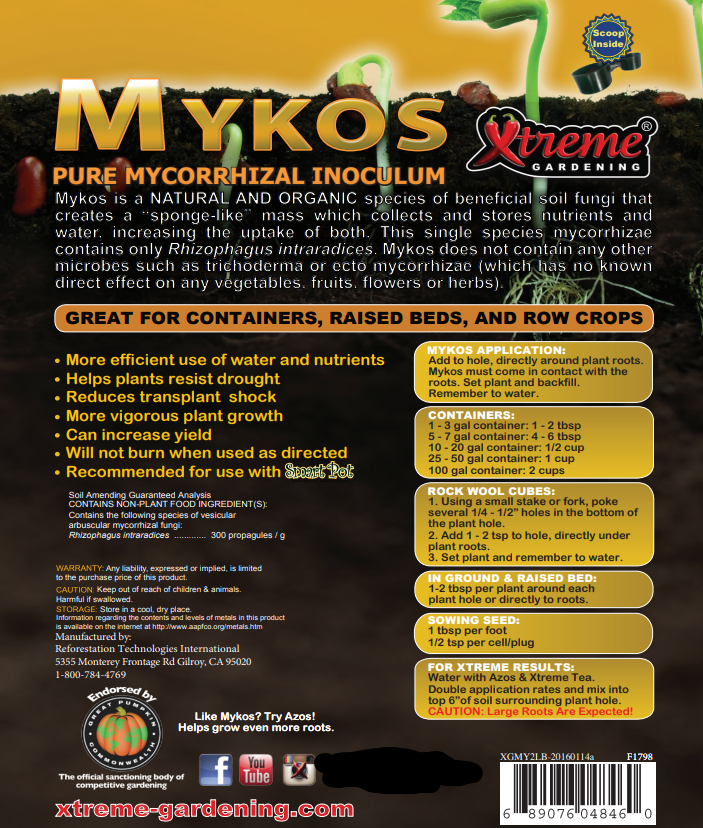 Mykos Root Enhancer – Pure Mycorrhizae for Vegetables, Herbs & Indoor Plants