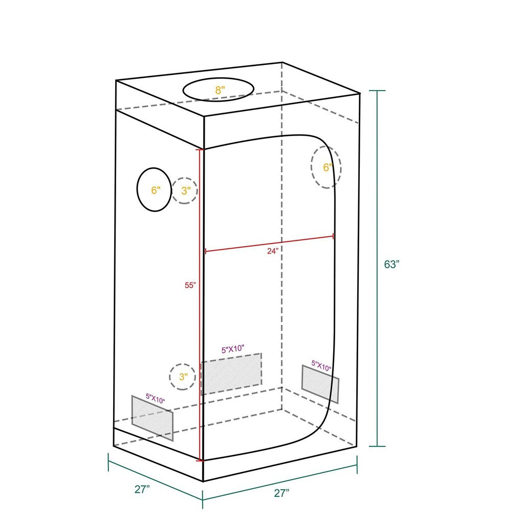 Mars Hydro Grow Tent 70×70×160 cm – Compact Indoor Tent for Herbs & Vegetables
